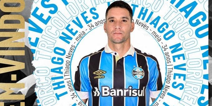 Thiago Neves assinará um contrato de 12 meses com o Grêmio | Foto: Grêmio / Divulgação / CP