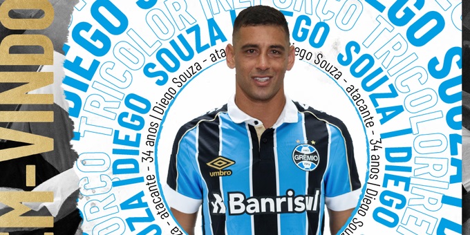 Diego Souza assinará um contrato de um ano com o Grêmio | Foto: Grêmio / Divulgação / CP