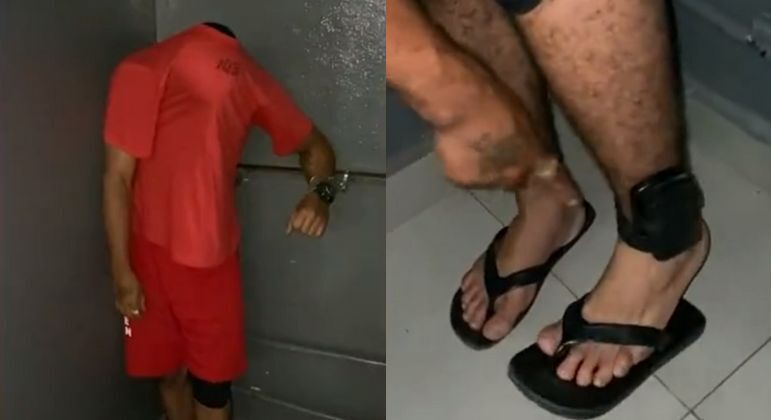 Homem gastou R$ 110 com fantasia de presidiário para o Carnaval de Belo Horizonte (MG) REPRODUÇÃO/RECORD TV