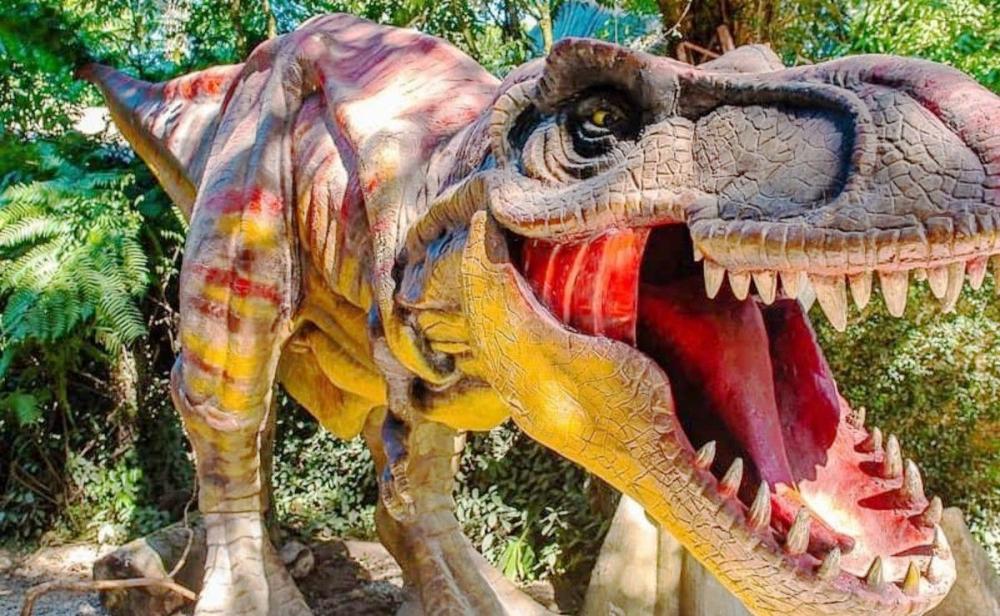 Há várias atrações com dinossauros atualmente em Curitiba e região. Foto: Divulgação/Parque dos Dinossauros Jonas Corrêa