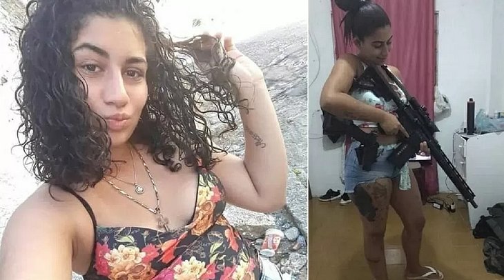 Hello Kitty, gerente do tráfico em São Gonçalo, gostava de se exibir armada em redes sociais — Foto: Reprodução/Arquivo Pessoal