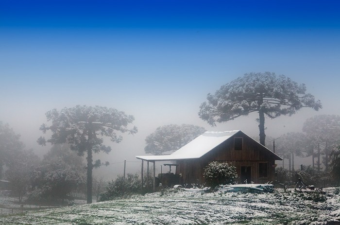Neve em Caxias do Sul, Rio Grande do Sul, em 2013 - Miriam Cardoso de Souza