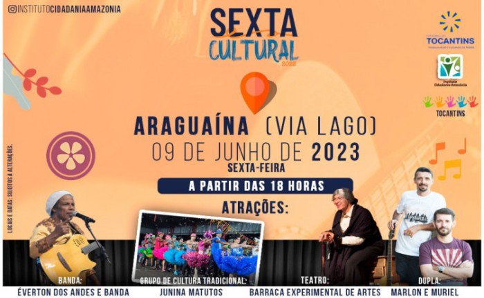 Projeto Sexta Cultural tem mais uma edição marcada para esta semana - Foto: Divulgação
