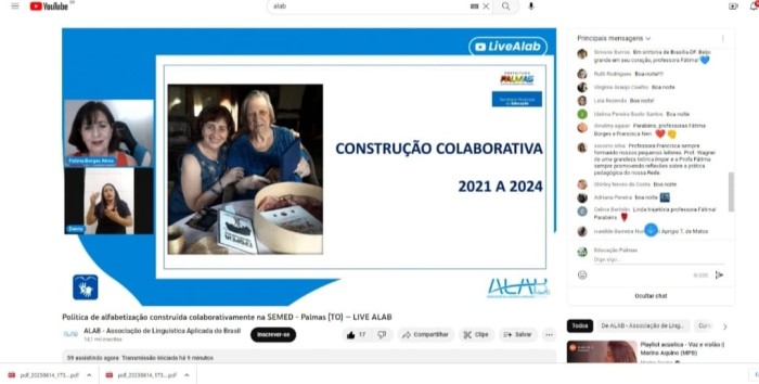 Em mais de uma hora, as professoras apresentaram evidências e dados sobre como Palmas vem trabalhando - Fotógrafo:Divulgação