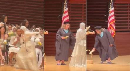 Diretora não entregou o diploma da formanda após jovem fazer dancinha REPRODUÇÃO TWITTER/@STILLGRAY