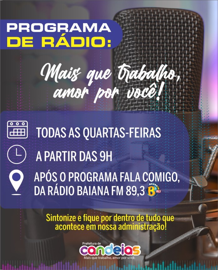 Foto: Reprodução/Prefeitura de Candeias - BA