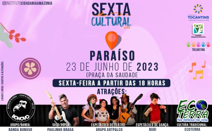 Edição em Paraíso do Tocantins é a sexta apresentação entre 18 edições que reunirão vários tipos de manifestações culturais - Foto: Secult/Governo do Tocantins