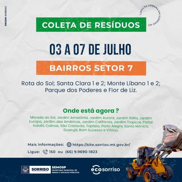 Foto: Reprodução/Prefeitura de Sorriso - MT