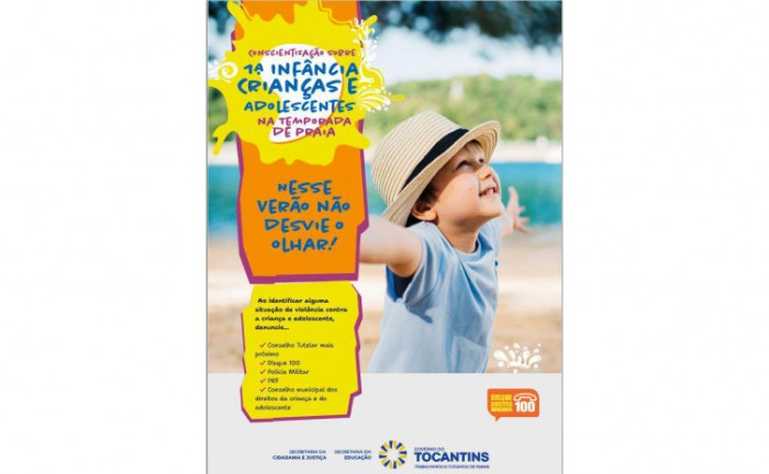 Blitz de conscientização sobre a primeira infância, criança e adolescente na Temporada de Praias 2023 - Foto: Seciju/Governo do Tocantins