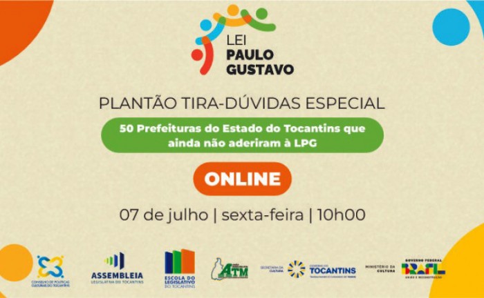 Atendimento on-line será direcionado aos municípios tocantinenses que ainda não aderiram à LPG - Foto: Secult/Governo do Tocantins