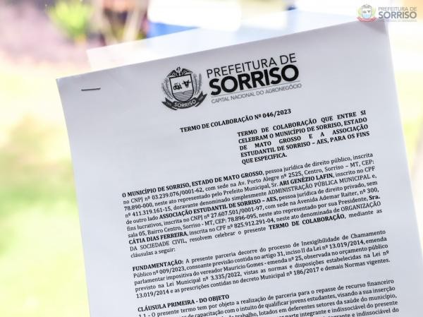 Foto: Reprodução/Prefeitura de Sorriso - MT