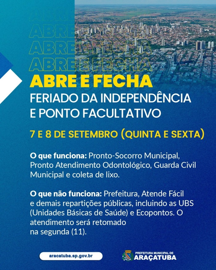 Foto: Reprodução/Prefeitura de Araçatuba - SP