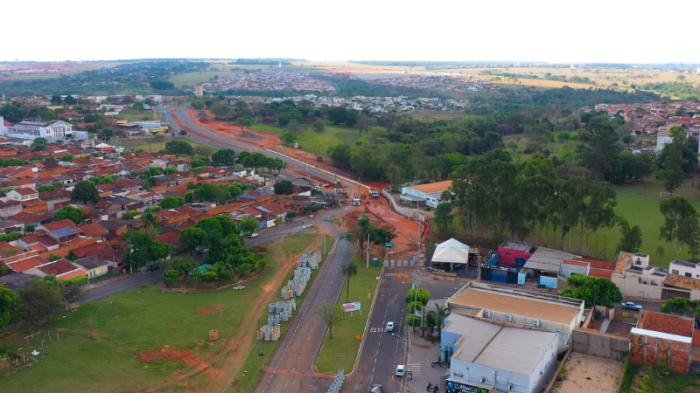 Vista aérea do trecho interditado para obras de duplicação