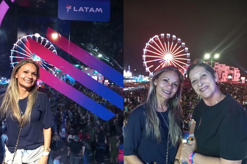Priscila e sua acompanhante Neusa estiveram no maior festival