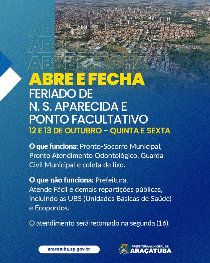 Foto: Reprodução/Prefeitura de Araçatuba - SP