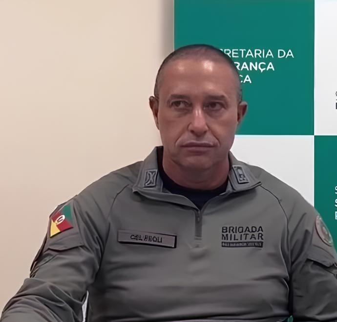 Comandante-geral da BM, coronel Cláudio Feoli, durante coletiva. Foto: BM