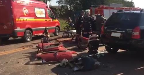 Acidente ocorreu na BR-386, em Lajeado — Foto: Rádio Independente