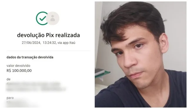 O estudante Genésio Alves de Araújo Júnior devolveu pix de R$ 100 mil enviado por engano em São Carlos (SP) — Foto: Arquivo pessoal