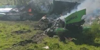Avião caiu na área rural de Capivari do Sul | Foto: Brigada Militar