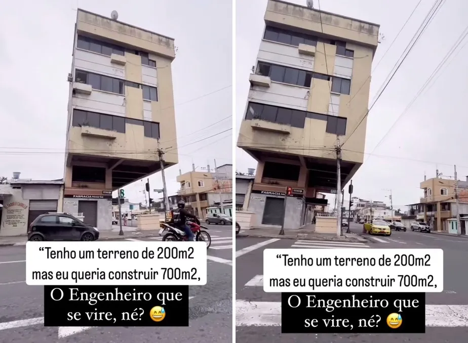 Vídeo de prédio com design 'bizarro' viraliza no Instagram Instagram/@engnivaldo/Reprodução
