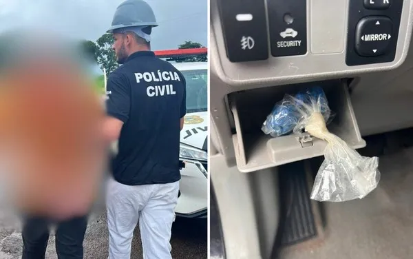 Imagens mostram prisão de funcionário suspeito de furto e apreensão da pedra de fel, em Inhumas — Foto: Divulgação/Polícia Civil