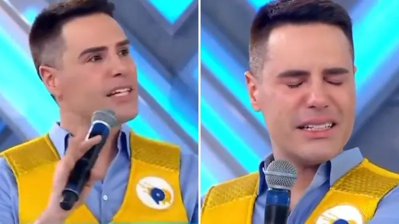Luiz Bacci chora e faz acusação contra Record - Reprodução/SBT