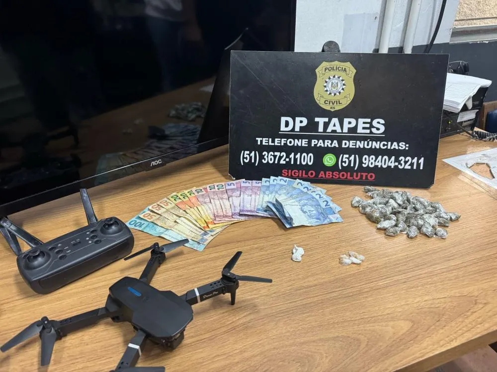 Adolescente de 15 anos é apreendido com drogas em Tapes. Foto: Divulgação