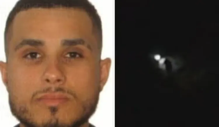 Augusto Santos Silva, de 22 anos, suspeito de matar mulher em Viamão, foi flagrado em área de mata durante buscas — Foto: Reprodução/RBS TV