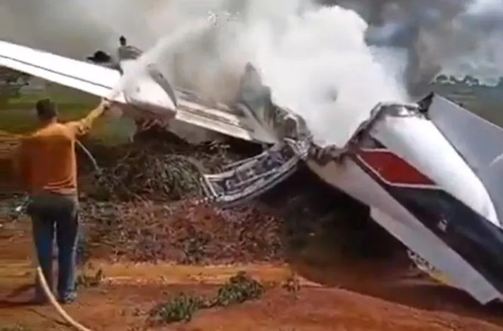 Avião que levava deputado federal e vereador fez pouso forçado em RO Foto: Reprodução/@EduardoKopanaki via X