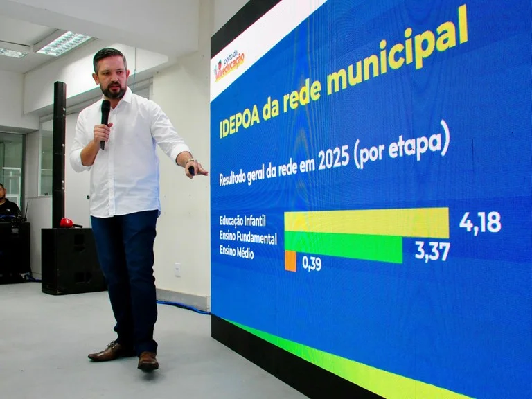 A apresentação dos dados foi feita pelo secretário municipal de Educação, Leonardo Pascoal Foto : Alina Souza