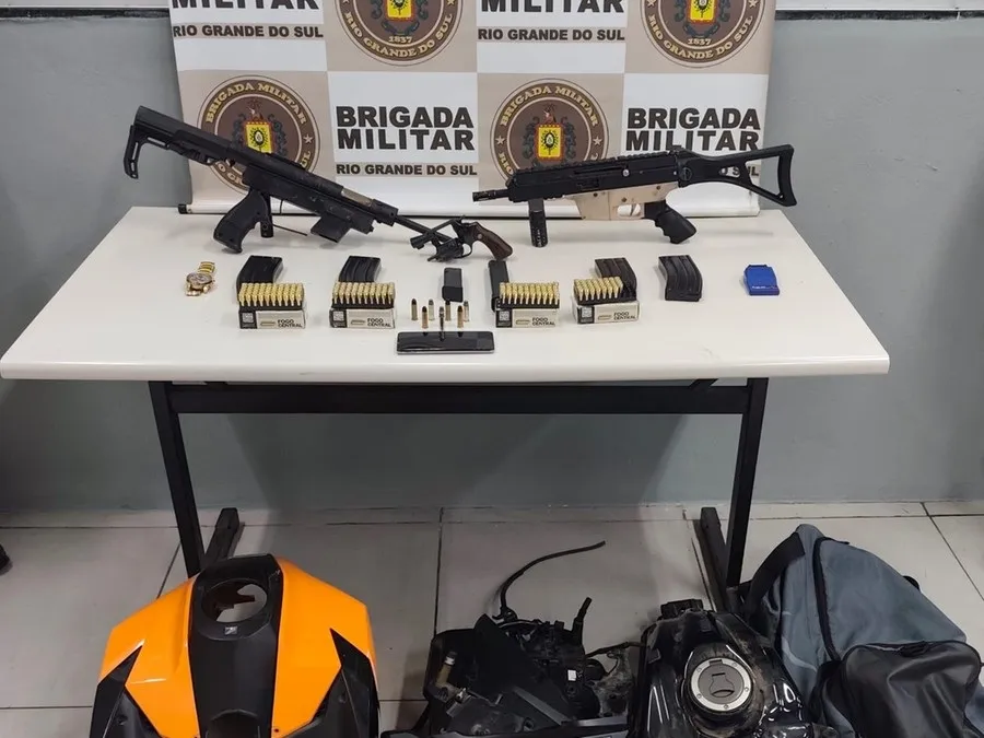 Armas foram apreendidas durante ação da Brigada Militar Foto : BM / CP