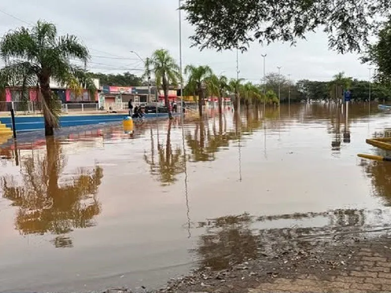 Nível do Uruguai em São Borja também é preocupante Foto : Prefeitura de São Borja / Reprodução / CP