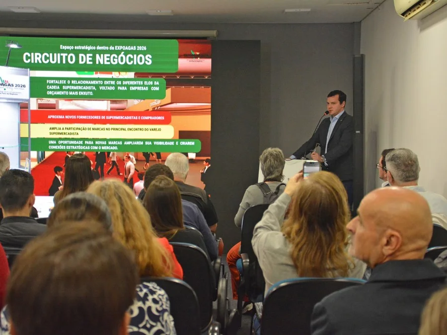 Presidente da Agas, Lindonor Peruzzo Junior, apresenta novidades e programação da Expoagas 2026 Foto : Alina Souza
