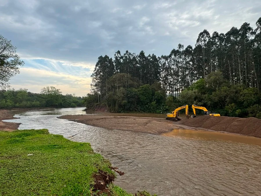 Não há previsão para a conclusão dos trabalhos, que dependem das condições climáticas Foto : Jauri Belmonte / Prefeitura de Taquara / CP