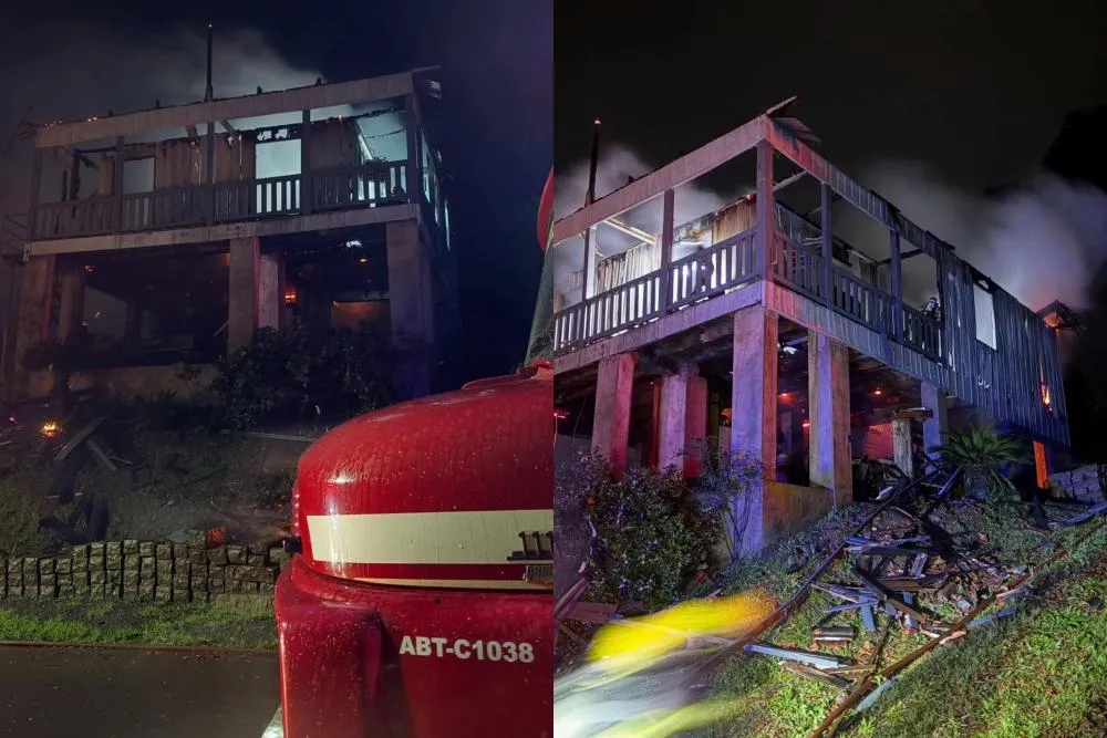 Incêndio destrói residência no bairro Aparecida, em Serafina Corrêa