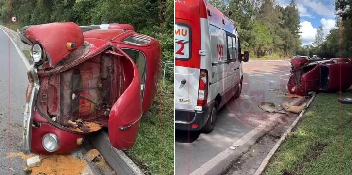 Dois acidentes na BR-470 deixam três pessoas feridas em Garibaldi neste domingo
