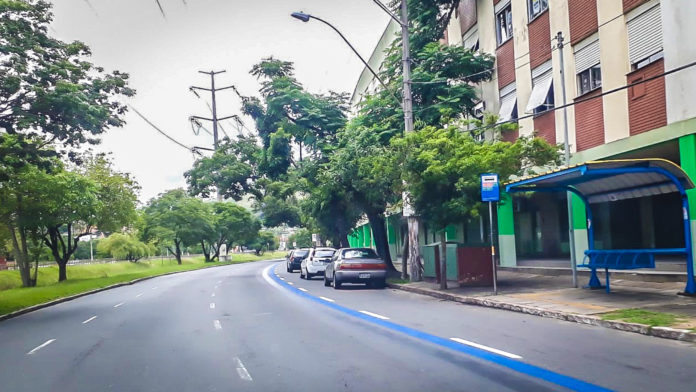Avenida Ipiranga vai contar dois novos trechos de faixa exclusiva para ônibus. Foto: EPTC/PMPA