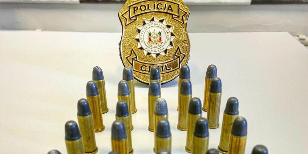 Houve o recolhimento de 29 munições de revólver calibre 38 | Foto: PC / Divulgação / CP