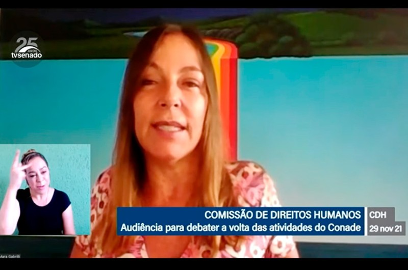 Senadora Mara Gabrilli no debate sobre o Conselho Nacional dos Direitos das Pessoas com Deficiência - Reprodução/Tv Senado