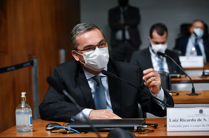Luiz Ricardo de Souza Nascimento durante sabatina na Comissão de Infraestrutura (CI) do Senado, em julho - Leopoldo Silva/Agência Senado