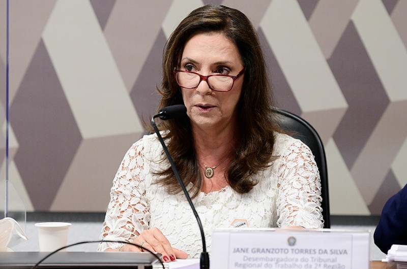 Juíza trabalhista, Jane Granzoto foi sabatinada pelos senadores da CCJ poucas horas antes de ter seu nome aprovado em Plenário para uma vaga no Conselho Nacional de Justiça - Pedro França/Agência Senado