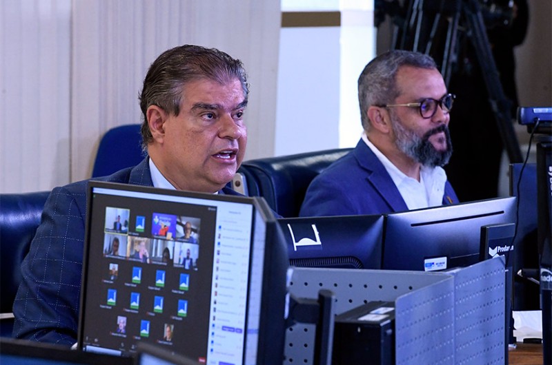 O senador Nelsinho Trad durante o debate promovido nesta quinta-feira - Edilson Rodrigues/Agência Senado