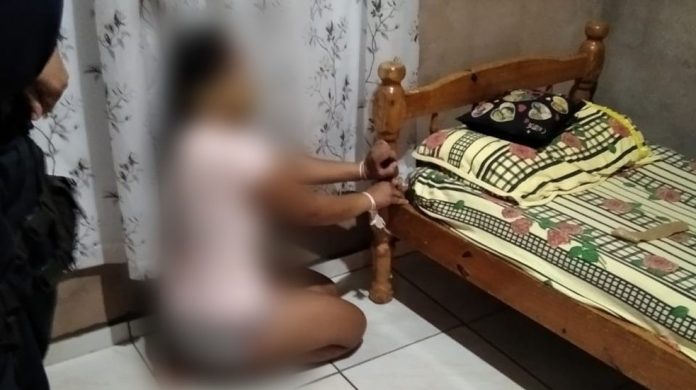 Mulher foi amarrada e amordaçada em casa, em MS (Foto: Polícia/Divulgação)
