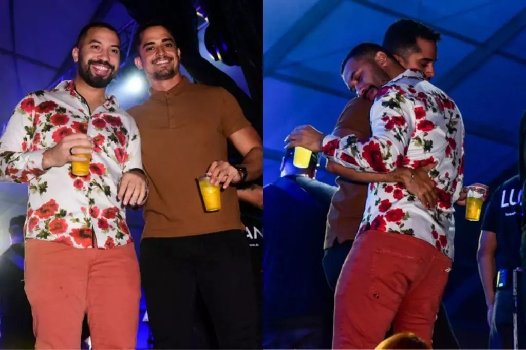 Gil do Vigor curte show de Luan Santana coladinho com o boy