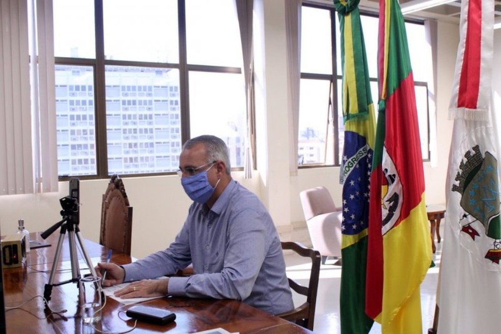 Prefeito de Santa Maria. Jorge Pozzobom, afirma estar com coronavírus — Foto: Ariéli Ziegler/Prefeitura de Santa Maria