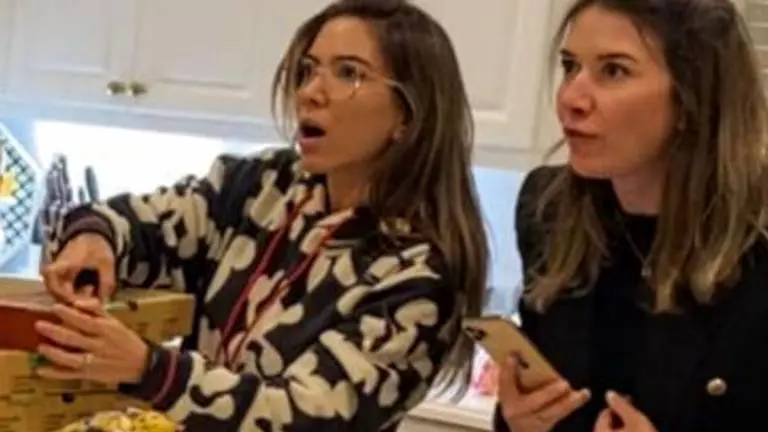 Reação de Patrícia e Rebeca Abravanel, filhas de Silvio Santos, ao strip parcial do sobrinho Tiago no BBB (Instagram/Reprodução)