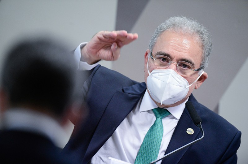 O ministro da Saúde, Marcelo Queiroga, em depoimento à CPI da Pandemia, em maio de 2021 - Pedro França/Agência Senado