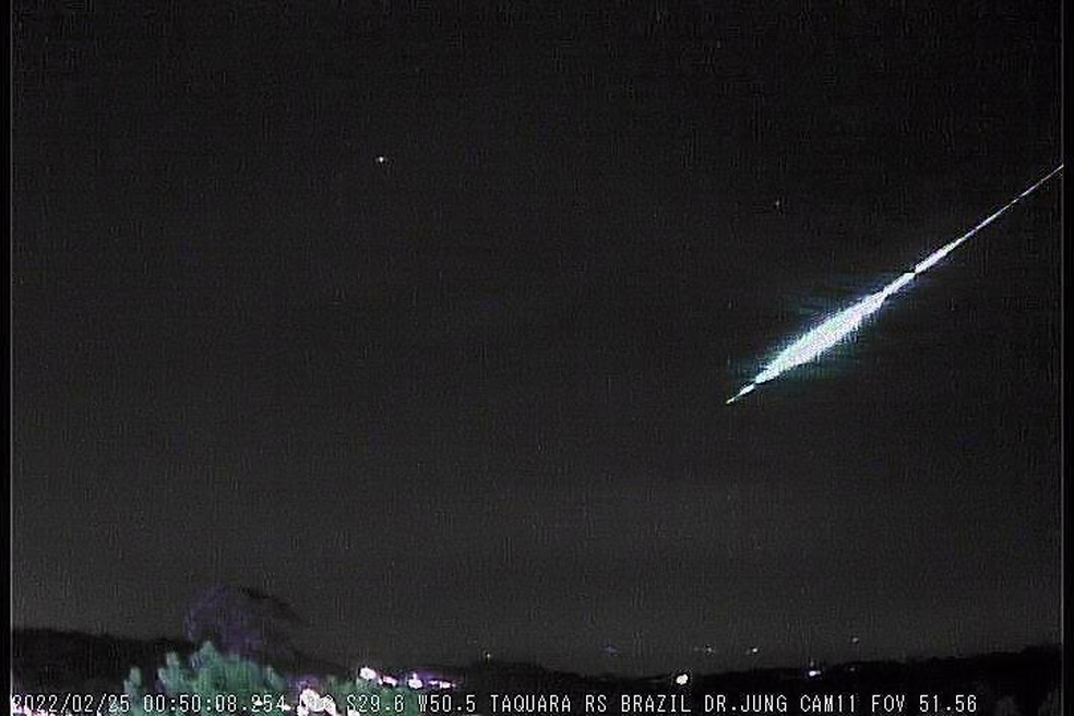 Queda de meteoro foi registrada por observatório em Passo Fundo — Foto: Observatório Heller & Jung/Divulgação