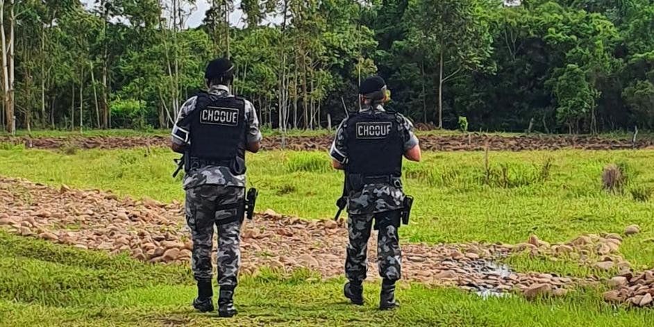 Efetivo do 1º Batalhão de Polícia de Choque da BM está na região de SC | Foto: BM / Divulgação / PC
