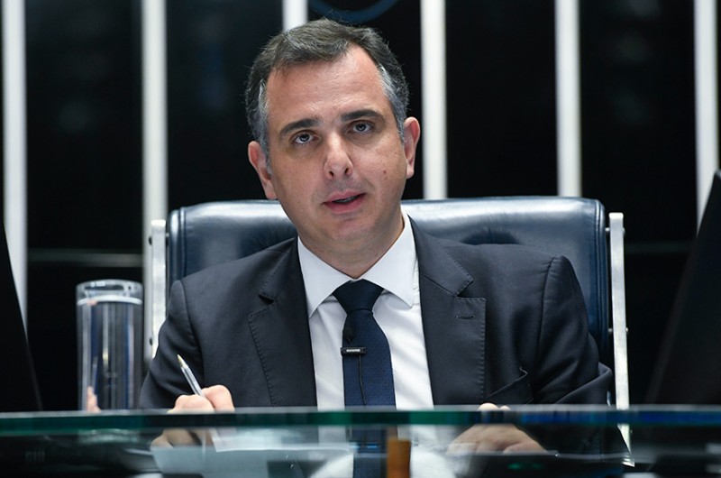 O presidente do Senado, Rodrigo Pacheco (PSD-MG), lembrou que, nos últimos 5 anos, 98 propostas de interesse das mulheres foram aprovadas - Jefferson Rudy/Agência Senado